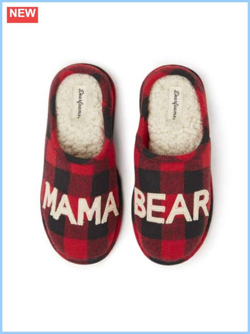 Women's Cozy Memory Foam Mama Bear Clog Slippers Machine Washable
